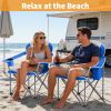 Oversized Heavy Duty Padded Camping Chair with Cup Holder Storage and Cooler Bag
