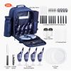 Outdoor Camping Picnic Backpack Bag with Tableware for 4 People