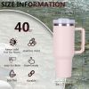 40oz Tumbler, With Handle And Straw Lid