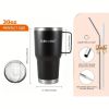 30 oz Stainless Steel Insulated Tumbler with Handle and Straw Lid