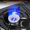 3300W Portable Camping Stove Dual Fuel - Piezo Electric Ignition Single Burner with Automatic Tank Ejection Overpressure Cut Off