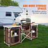 Camping Kitchen Table with Storage and detachable windscreen, incl. Carrying Bag