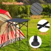 Portable Folding Camping Table With Adjustable Height Rustproof Carbon Steel Foldable Roll-Up Camping Table