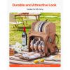 Picnic Backpack with Insulated Cooler Compartment, Detachable Bottle/Wine Holder, Lightweight Blanket