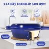 Enamel cast iron soup pot with handle