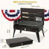 3-in-1 Portable Charcoal Grill - Lightweight Toolbox Style Foldable BBQ