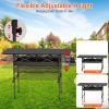 Portable Folding Camping Table With Adjustable Height Rustproof Carbon Steel Foldable Roll-Up Camping Table