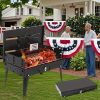 All-Terrain Folding Grill - Windproof Durable Design with 3 Height Adjustments