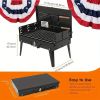 All-Terrain Folding Grill - Windproof Durable Design with 3 Height Adjustments