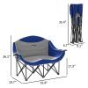 Double Camping Chair with Armrests, Cup Holders, Carry Bag