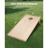 Cornhole Set, 4x2 ft Solid Wood Corn Hole Game Boards